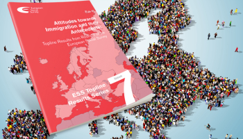 Cover of Topline Series 7 superimposed over an overhead view of a crowd forming the shape of Europe